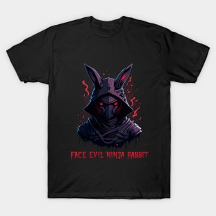 face evil ninja rabbit T-Shirt